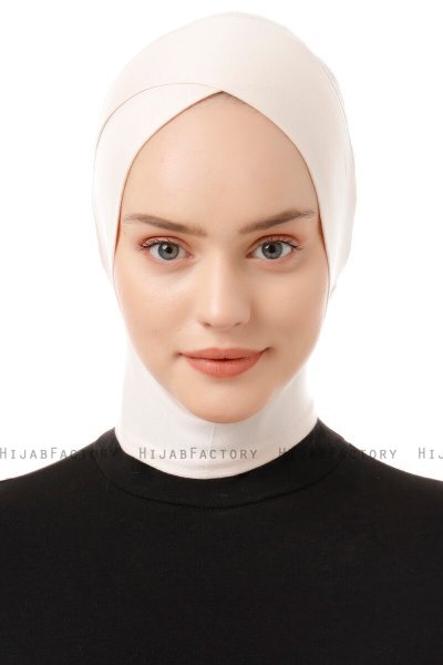 Elnara - Beige Cross Hijab Onderkapje