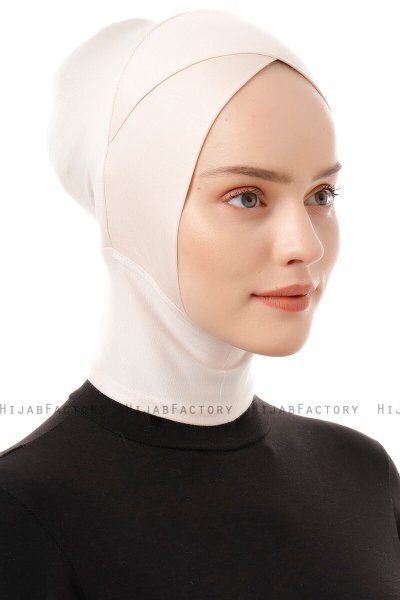 Elnara - Beige Cross Hijab Onderkapje