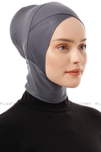Elnara - Donker Grijs Cross Hijab Onderkapje