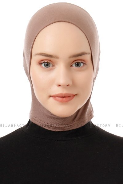 Elnara - Donker Taupe Plain Hijab Onderkapje