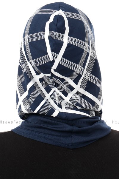 Ekose Plain - Marineblauw Al Amira One-Piece Hijab