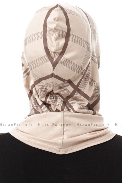 Ekose Plain - Licht Taupe Al Amira One-Piece Hijab