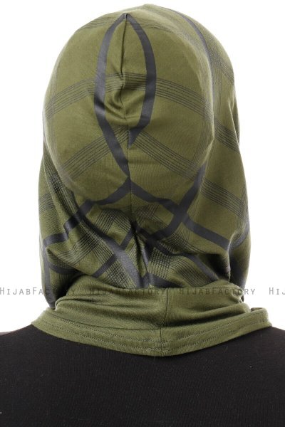 Ekose Plain - Khaki Al Amira One-Piece Hijab