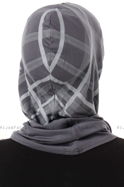 Ekose Plain - Donker Grijs Al Amira One-Piece Hijab