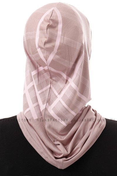 Ekose Plain - Steen Grijs Al Amira One-Piece Hijab