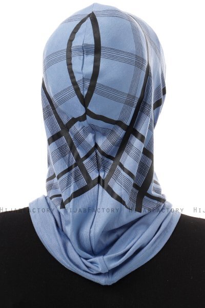 Ekose Plain - Indigo Al Amira One-Piece Hijab