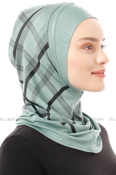 Ekose Plain - Groen Al Amira One-Piece Hijab