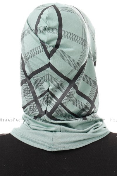 Ekose Plain - Groen Al Amira One-Piece Hijab