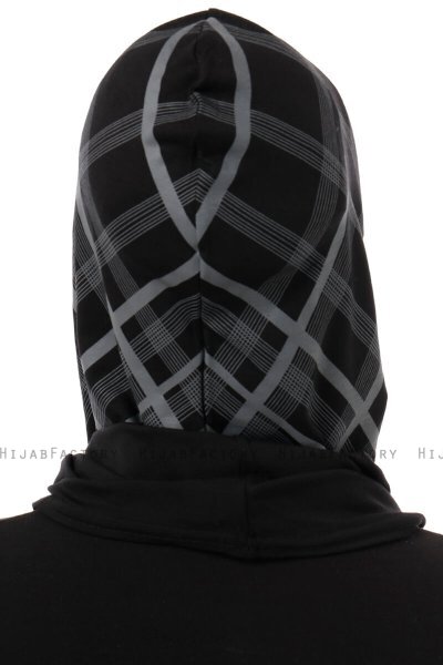 Ekose Cross - Zwart & Lichtgrijs Al Amira One-Piece Hijab