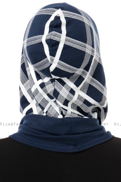 Ekose Cross - Marineblauw Al Amira One-Piece Hijab