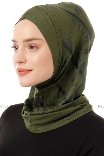 Ekose Cross - Khaki Al Amira One-Piece Hijab