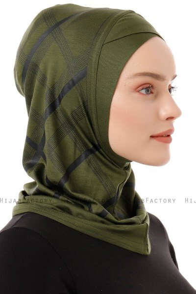 Ekose Cross - Khaki Al Amira One-Piece Hijab