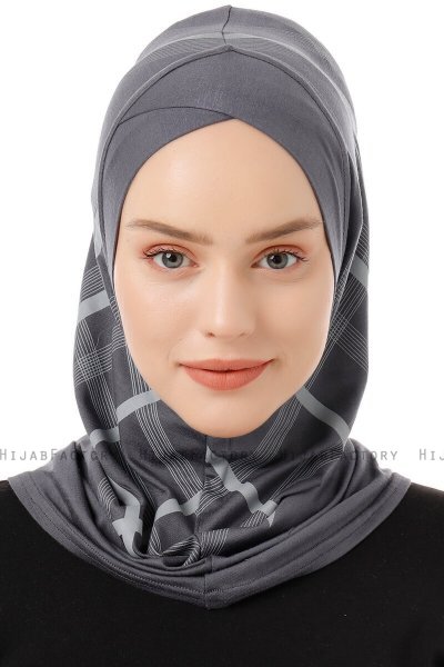 Ekose Cross - Donker Grijs Al Amira One-Piece Hijab