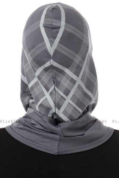 Ekose Cross - Donker Grijs Al Amira One-Piece Hijab