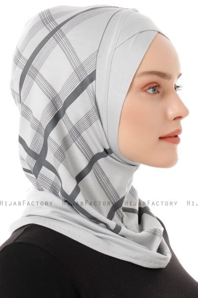 Ekose Cross - Lichtgrijs Al Amira One-Piece Hijab
