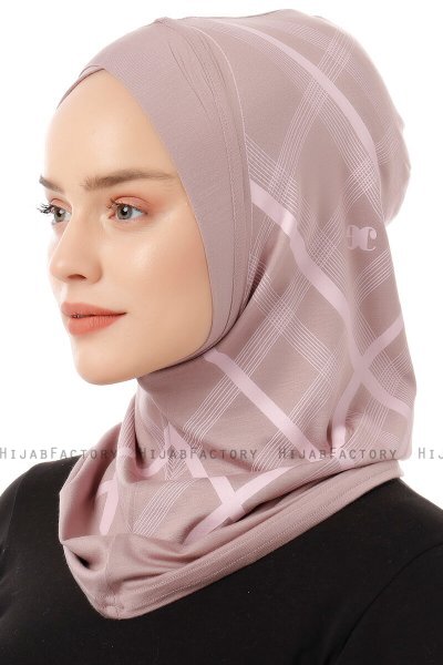 Ekose Cross - Steen Grijs Al Amira One-Piece Hijab
