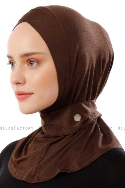 Ceren - Donker Bruin Praktisch Viscose Hijab