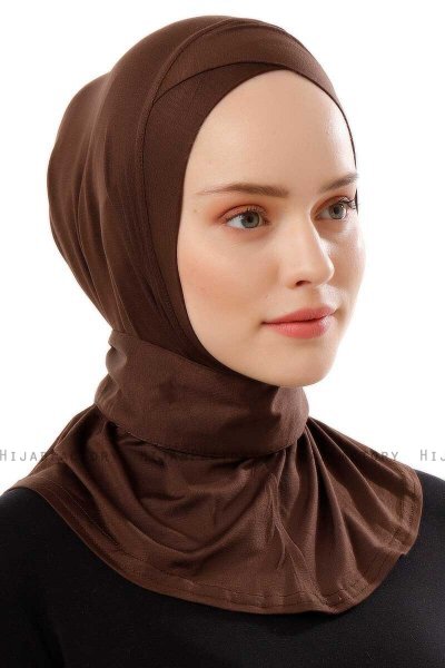 Ceren - Donker Bruin Praktisch Viscose Hijab