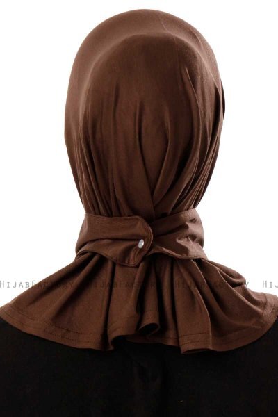 Ceren - Donker Bruin Praktisch Viscose Hijab