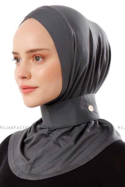Ceren - Donker Grijs Praktisch Viscose Hijab