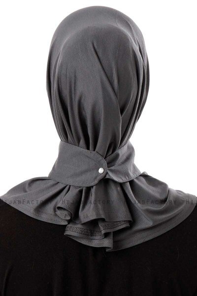 Ceren - Donker Grijs Praktisch Viscose Hijab
