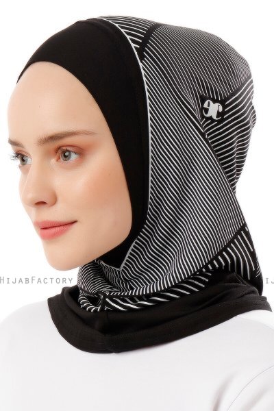 Wind Plain - Zwart & Wit Al Amira One-Piece Hijab