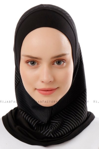 Wind Plain - Zwart & Lichtgrijs Al Amira One-Piece Hijab