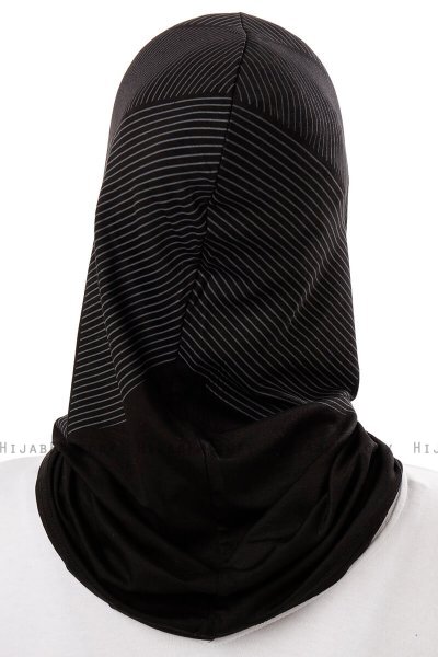 Wind Plain - Zwart & Lichtgrijs Al Amira One-Piece Hijab