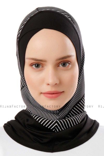 Wind Cross - Zwart & Lichtgrijs Al Amira One-Piece Hijab