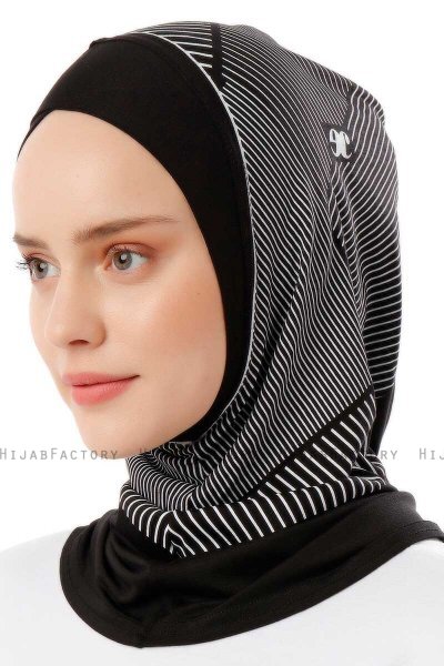 Wind Cross - Zwart & Lichtgrijs Al Amira One-Piece Hijab