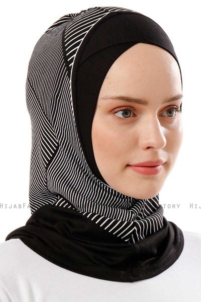 Wind Cross - Zwart & Lichtgrijs Al Amira One-Piece Hijab