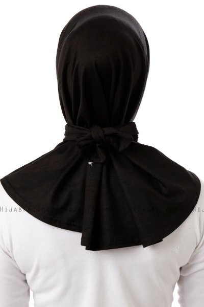Sportif Plain - Zwart & Lichtgrijs Praktisch Viscose Hijab