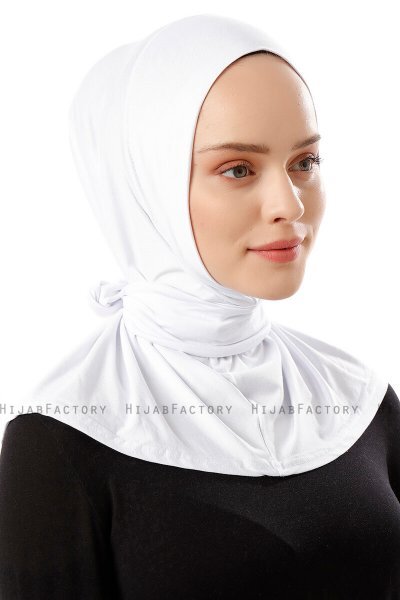 Sportif Plain - Wit Praktisch Viscose Hijab