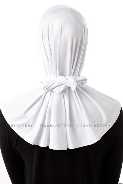 Sportif Plain - Wit Praktisch Viscose Hijab