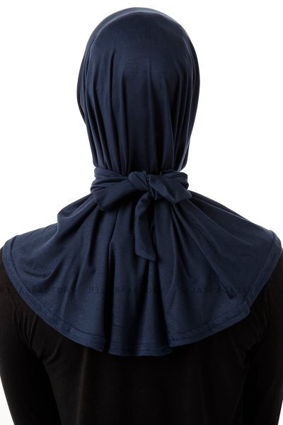 Sportif Plain - Marineblauw Praktisch Viscose Hijab