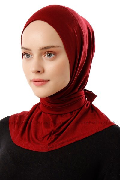 Sportif Plain - Bordeaux Praktisch Viscose Hijab