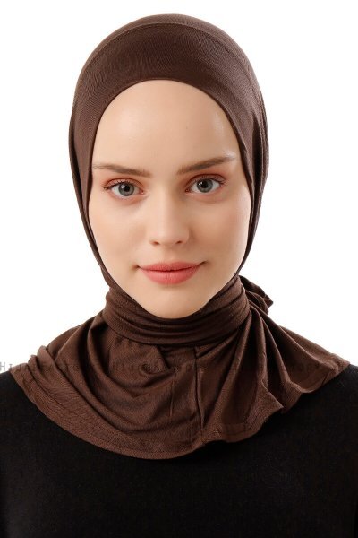 Sportif Plain - Bruin Praktisch Viscose Hijab
