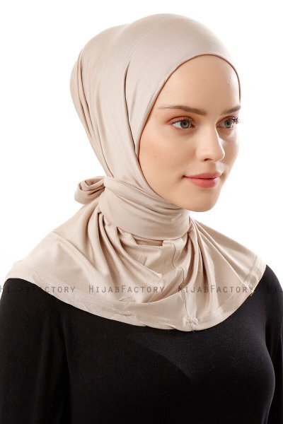 Sportif Plain - Licht Taupe Praktisch Viscose Hijab