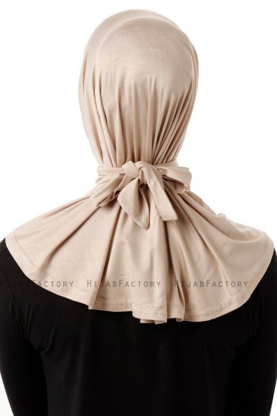 Sportif Plain - Licht Taupe Praktisch Viscose Hijab