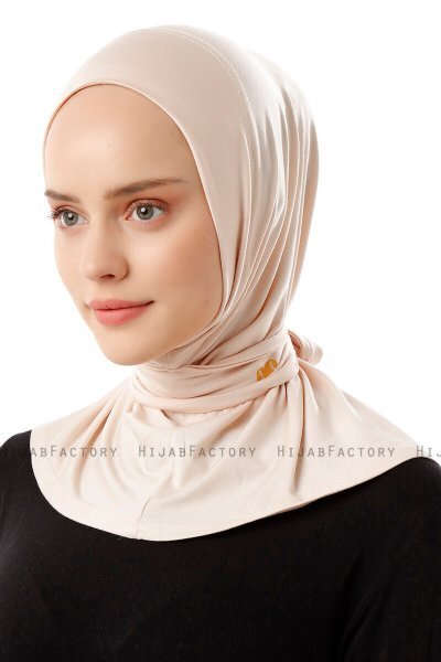 Sportif Plain - Beige Praktisch Viscose Hijab