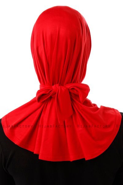 Sportif Plain - Rood Praktisch Viscose Hijab