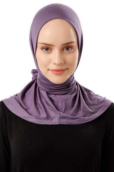 Sportif Plain - Donkerpaars Praktisch Viscose Hijab