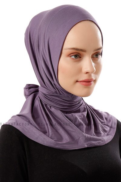 Sportif Plain - Donkerpaars Praktisch Viscose Hijab