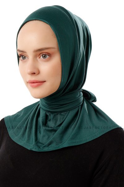 Sportif Plain - Donkergroen Praktisch Viscose Hijab