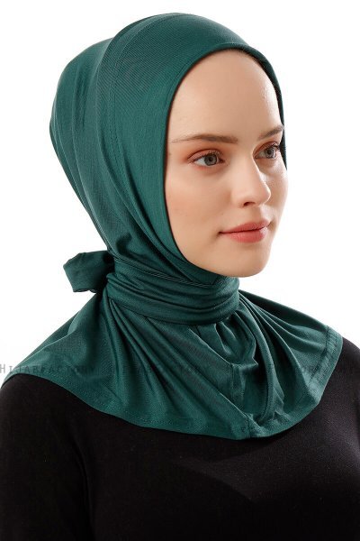 Sportif Plain - Donkergroen Praktisch Viscose Hijab