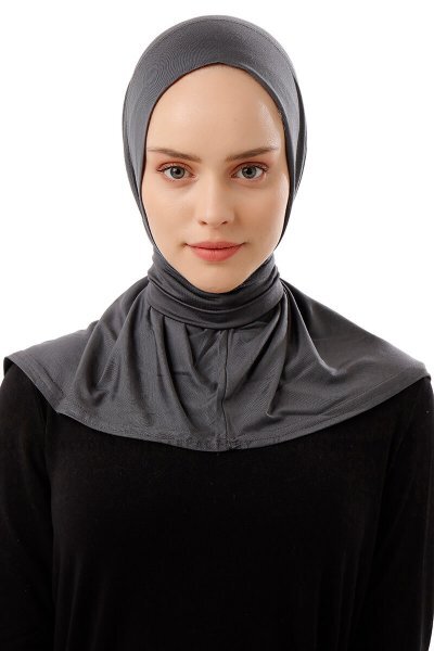 Sportif Plain - Donker Grijs Praktisch Viscose Hijab