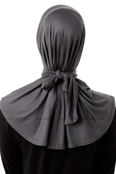 Sportif Plain - Donker Grijs Praktisch Viscose Hijab