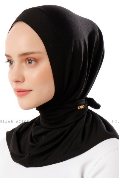 Sportif Cross - Zwart & Gold Praktisch Viscose Hijab
