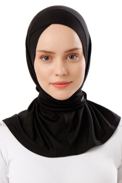 Sportif Cross - Zwart & Lichtgrijs Praktisch Viscose Hijab