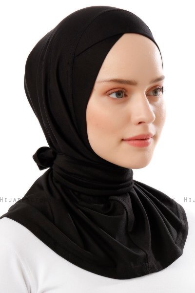 Sportif Cross - Zwart & Lichtgrijs Praktisch Viscose Hijab